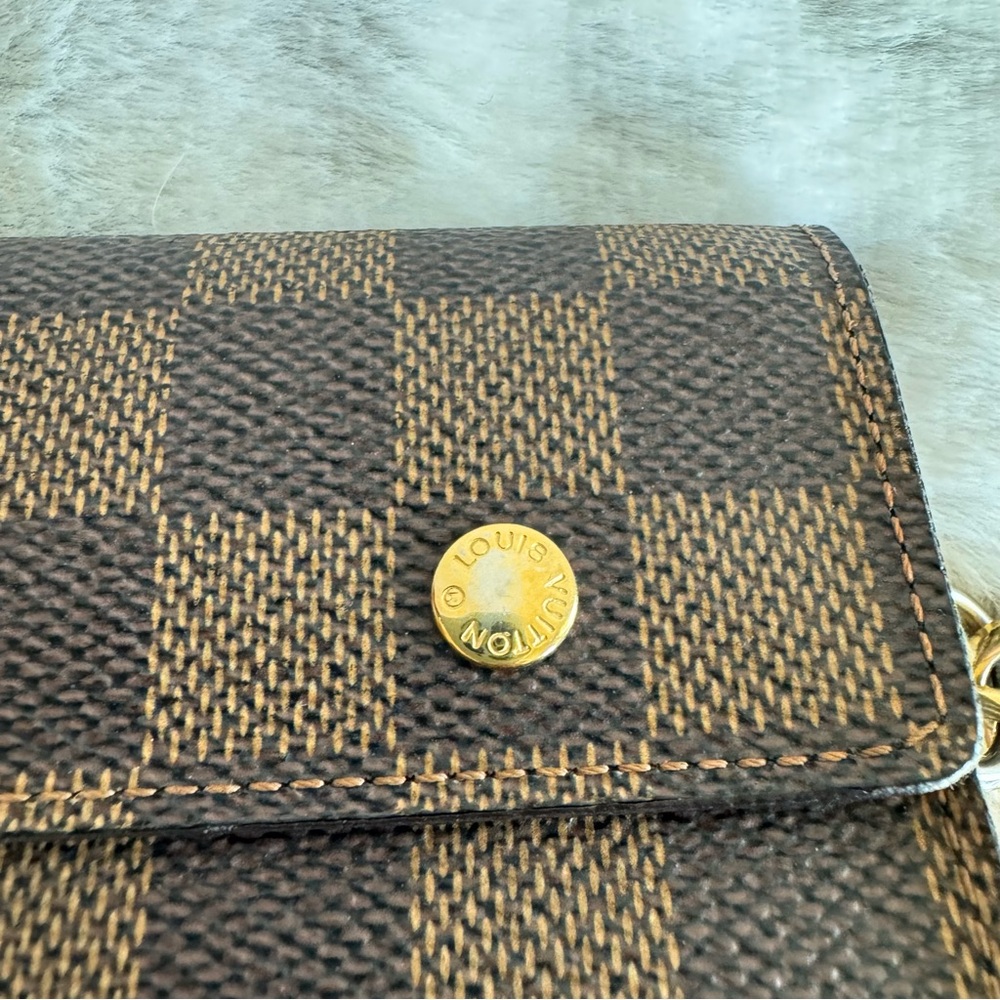 Louis Vuitton Damier Ebene Accordeon Long Wallet with Chain. P0230 - Picture 4 of 17